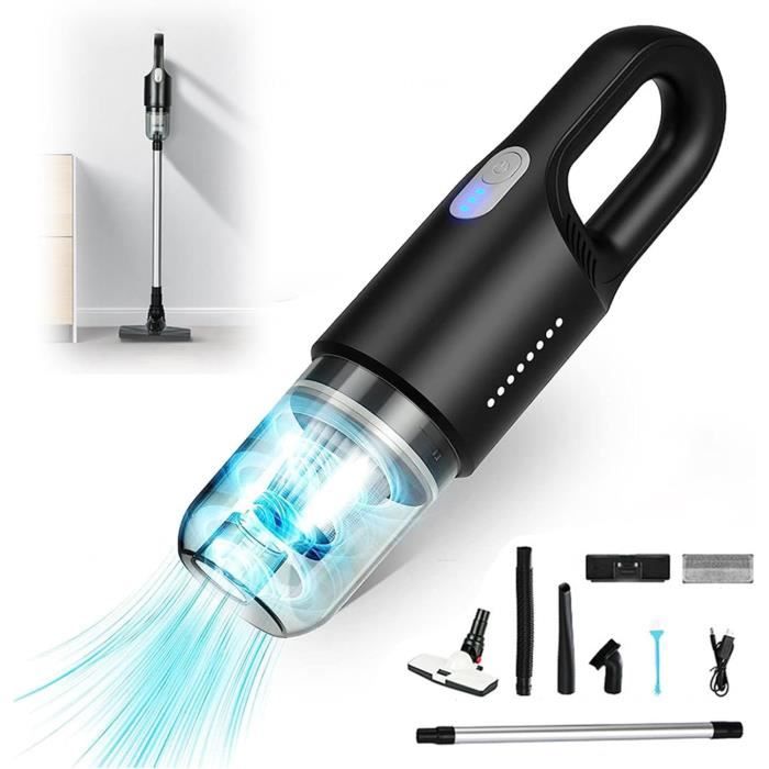 12000Pa Mini Aspirateur à Main Sans Fil, Puissant Aspirateur Portatif