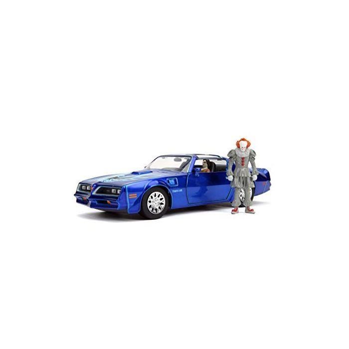 Jada Toys Pennywise & Henry Bowers IT 1977 Pontiac Firebird Voiture Jouet en Die-Cast avec Pennywise & IT Zombie Figure Voiture
