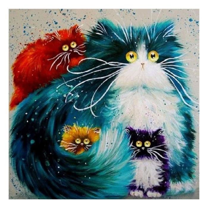 5d Diamant Kit Peinture Chats Diamond Painting Chat Broderie Diamant Famille Diy Strass A Broder Au Point De Croix Artsxf Cdiscount Maison