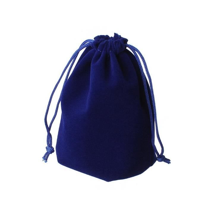 Lot de 6 pochettes /à bijoux en velours avec bouton pression