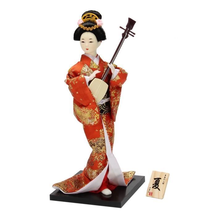 Statuette Geisha Japonaise Traditionnelle - Décoration Table Collection - Cadeau Culture Asiatique