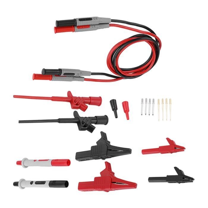 Sondes De Test Multimètre - 2 Rouges + 2 Noires - Pointe Fine 1000V - Pour Réparation Auto, électricité