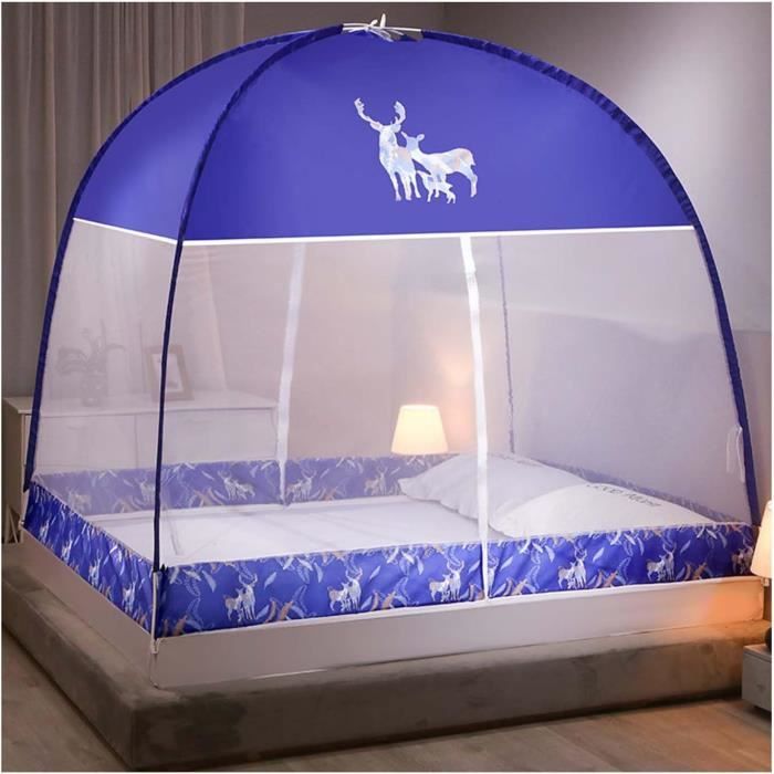 Moustiquaire pop-up, moustiquaire portable pliable, fond en maille, design à trois portes, grand