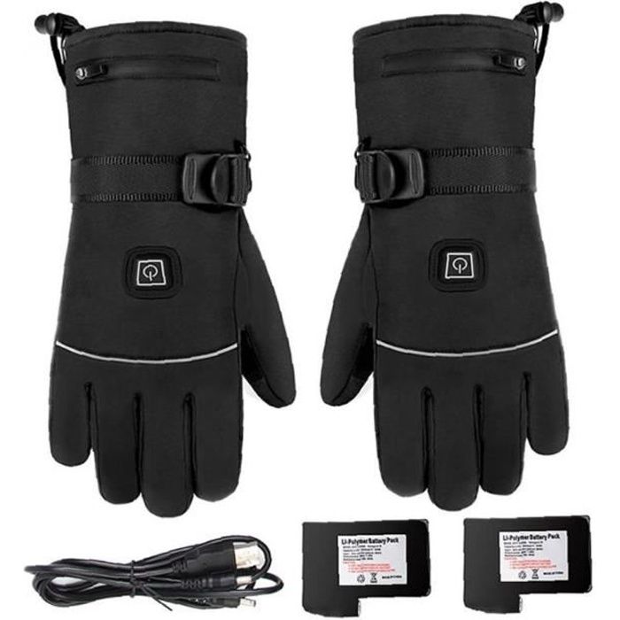 Meitianfacai Gants Chauffants Cyclisme Batterie Rechargeable Chauffage Électrique Régulation De Température Chaleur Électrique Imperméable Écran Tactile Rembourré Extérieur Hiver, Rouge