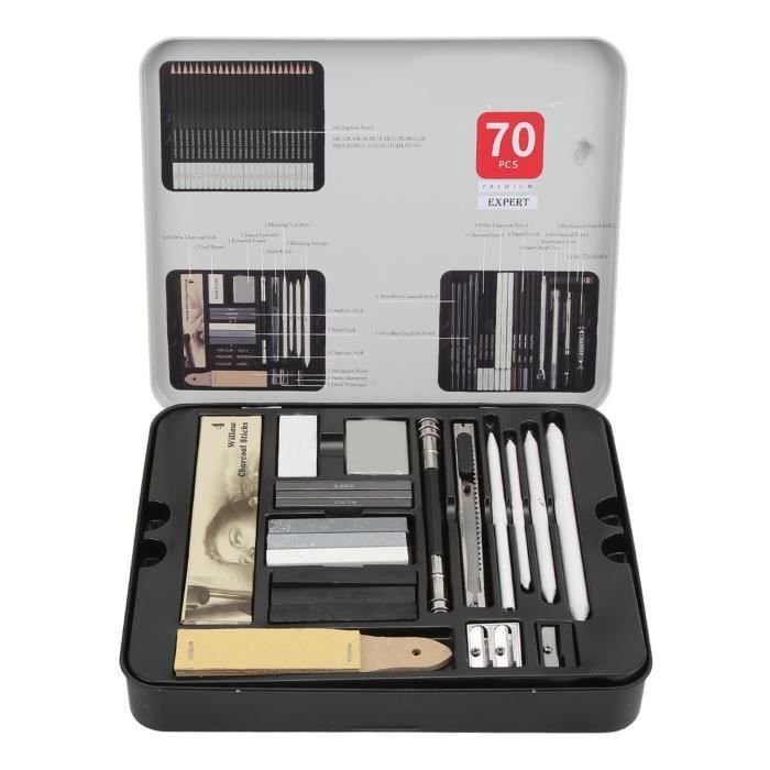 Tbest Coffret 70 crayons à dessin graphite professionnels - Set ..., حجم الصورة 700x700