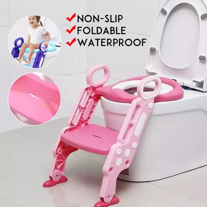 Réducteur WC Siège De Toilette Bébé Enfant Echelle Pliable