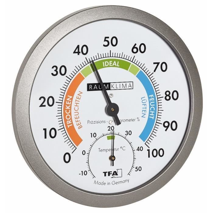 TFA Dostmann thermomètre hygromètre contrôle du climat intérieur TFA  45.2042.50 Made in Germany - Cdiscount Bricolage