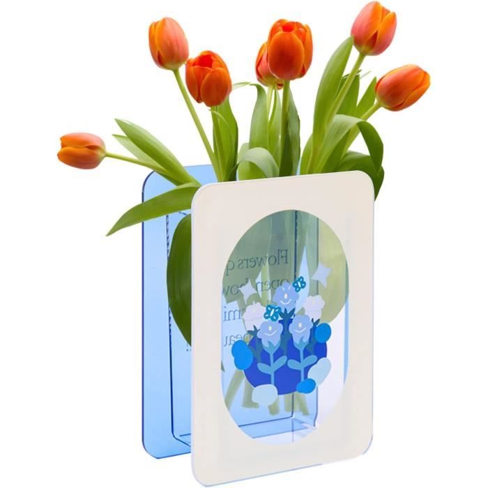Vase Livre Transparent En Acrylique - Décoration Table Moderne - Pour Fleurs Fraîches Ou Séchées