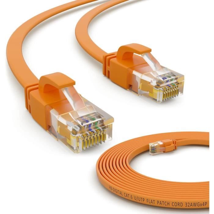 Câble Réseau Lan Plat De 20 M Avec Fiche Rj45 En Cuivre Professionnel ...