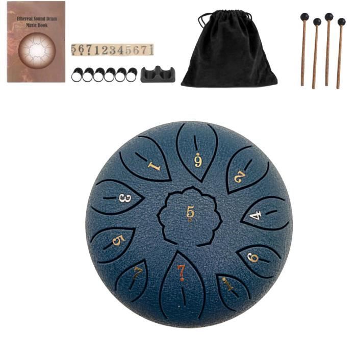 Tambour à Langue En Acier 6 Pouces – Tambour De Pluie Handpan, Instrument De Jardin Extérieur, Son Apaisant !