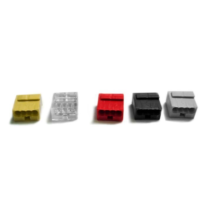 Bornes 5 entrées (0.5-2.5mm) Jaune boite de 100 pièces - WAGO - 2273-205 -  Cdiscount Bricolage