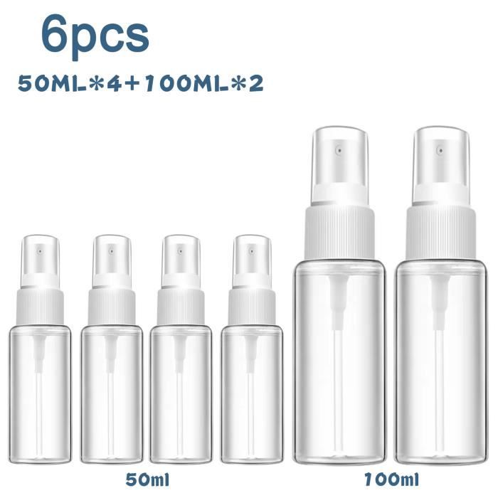 6pcs Flacon Spray Vide 100ml Vaporisateur Fine Brume de Voyage