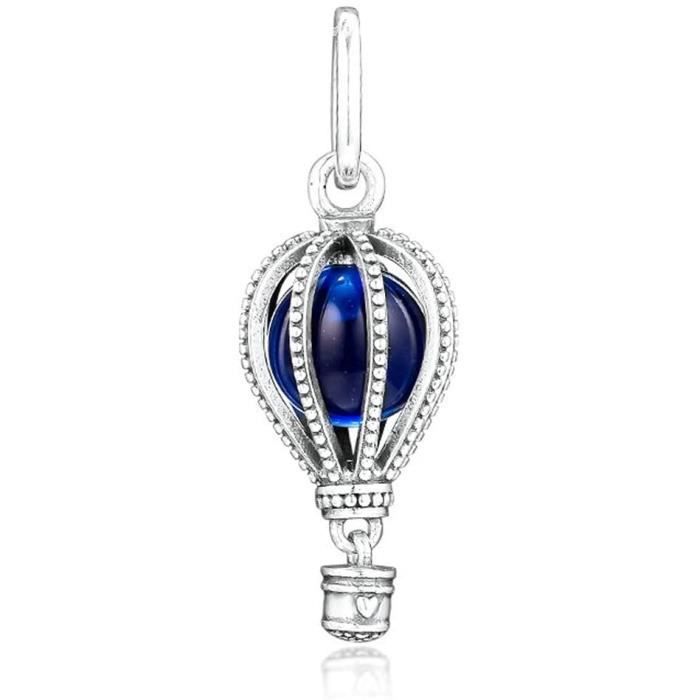 Pendentif - montgolfière balancent perle 925 argent bricolage convient aux bracelets Pandora originaux charme bijoux de mode