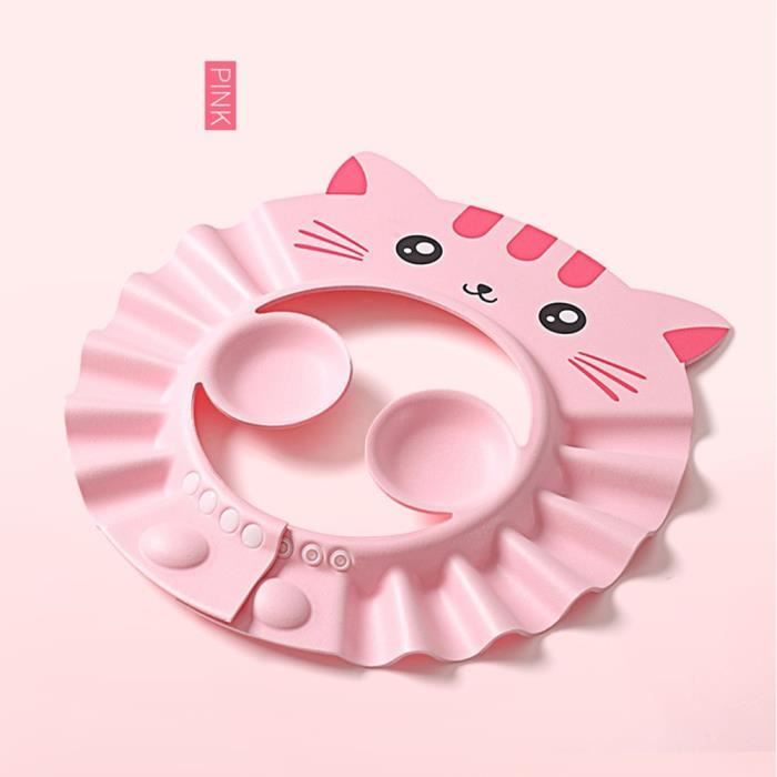 Bonnet De Bain Bébé Réglable - Protège Yeux Et Oreilles Pendant Le Shampoing, Design Couronne Cartoon - 5