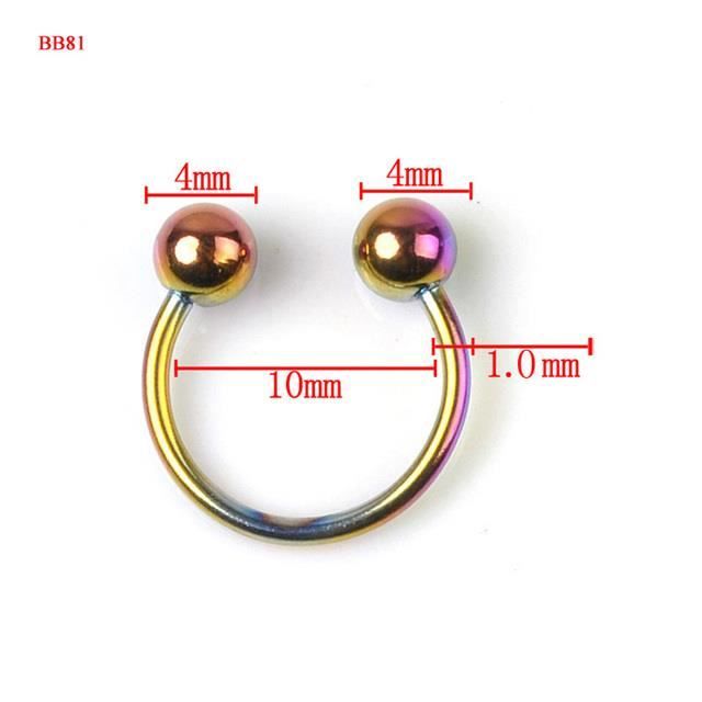 Piercing au nez,BB81Boule chirurgicale en acier inoxydable, 10 pièceslot, Piercing pour le