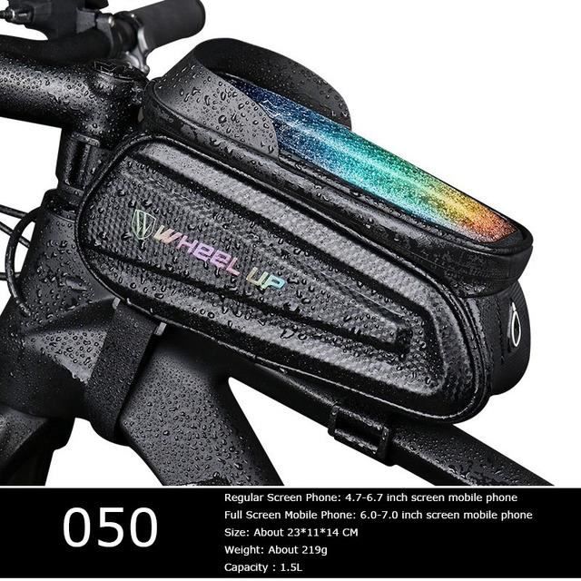 Sacoche De Cadre RockBros – Tube Supérieur Avant – 1.5L étanche – Support Téléphone – Vélo/VTT