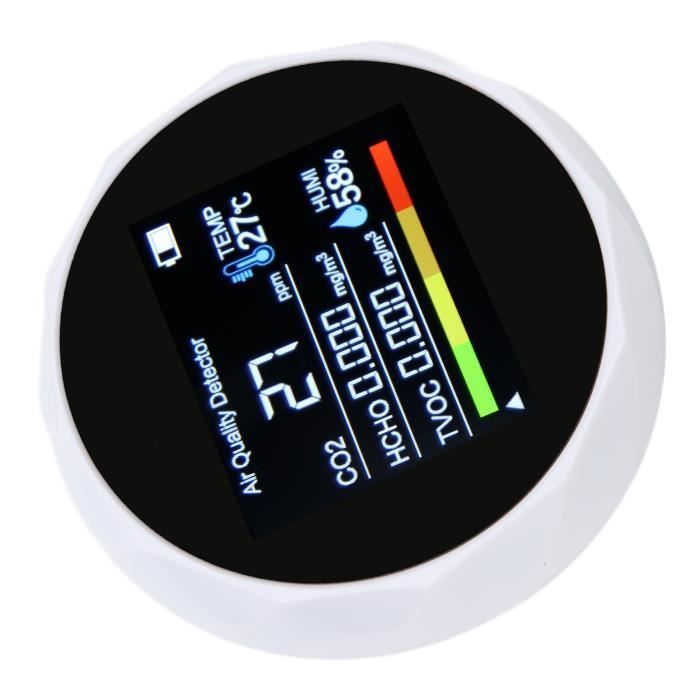 Detecteurs Co2 Detecteur De Fumée Connecté Moniteur Qualité Détecteur CO2 5 En 1 Detecteur De Cov