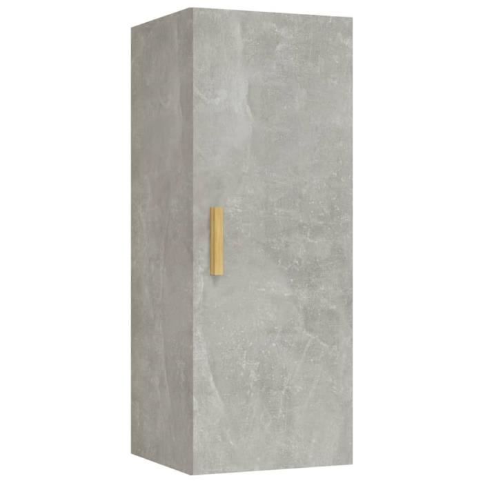 ZJCHAO Armoire murale Gris béton 34,5x34x90 cm Bois d'ingénierie