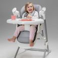 LIONELO Chaise haute et balancelle bébé Niles évolutive 2en1 avec balancement - Gris-1