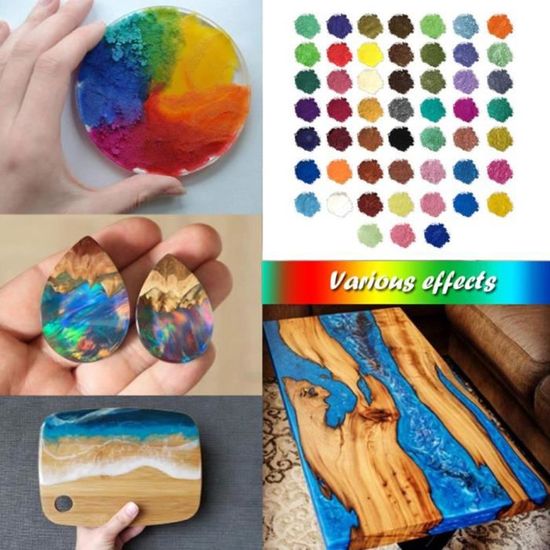 Lot De 6 Poudres De Mica Colorées - Pigments Pour Résine, Savon, Bougies, Nail Art, Loisirs Créatifs