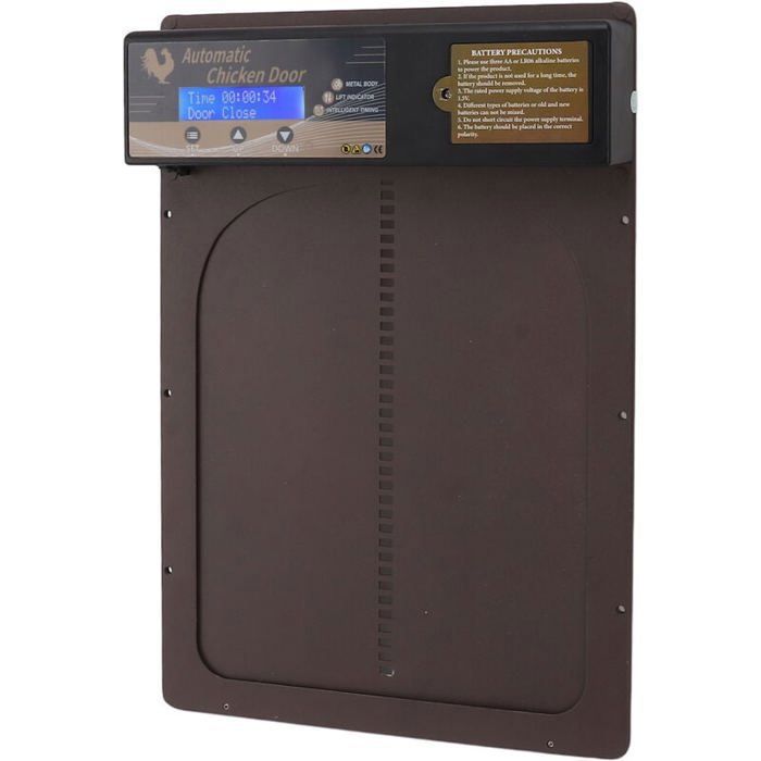 Porte De Poulailler Automatique Solaire Avec Télécommande - Minuterie, Détection Lumière, Protection Anti-pincement, Pour Volailles <4.5 Kg - 7