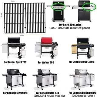 GFTIME Plaque De Cuisson Fonte 44x30.5cm Pour Weber Spirit 300 Série - Plancha Rechange 6790