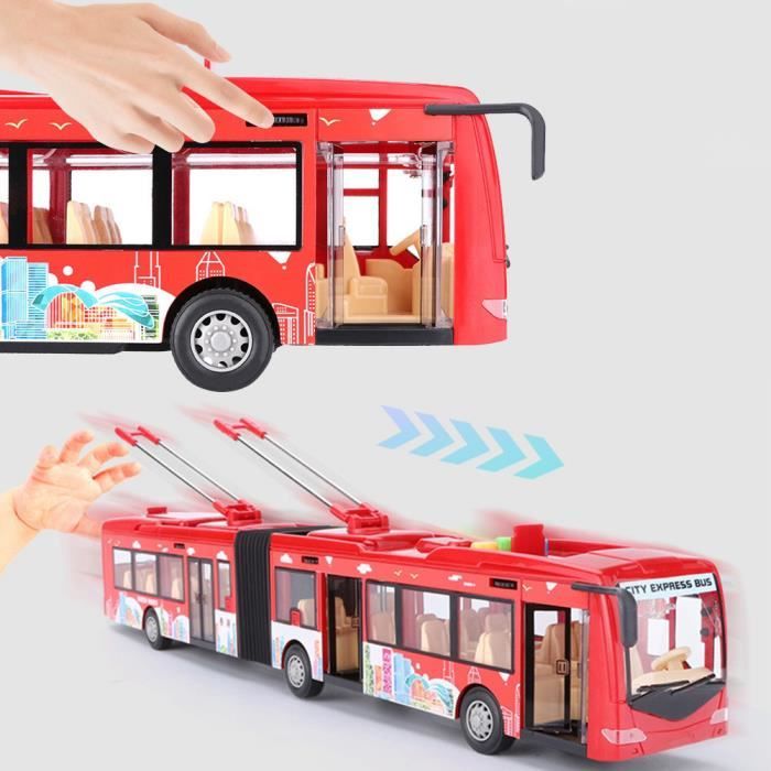 YCZLGEZ Bus Jouet Double Étage – Modèle Réaliste En Alliage Rouge – Mini Véhicule Inertie – Cadeau Anniversaire Enfant 3 Ans Et +