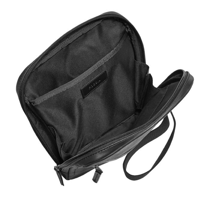 FOSSIL Sac à épaule bandoulière noir en cuir pour homme Kenton