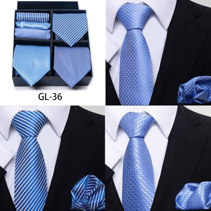Ensemble Cravate Vesuvio Napoli Homme – Noir Et Bleu à Carreaux, Mariage