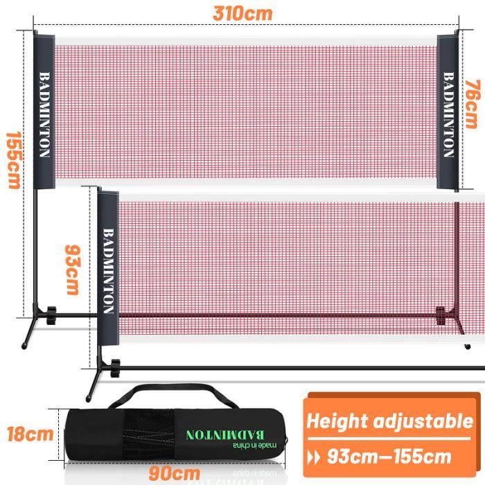 Ensemble De Badminton Et De Tennis Portable 2 En 1