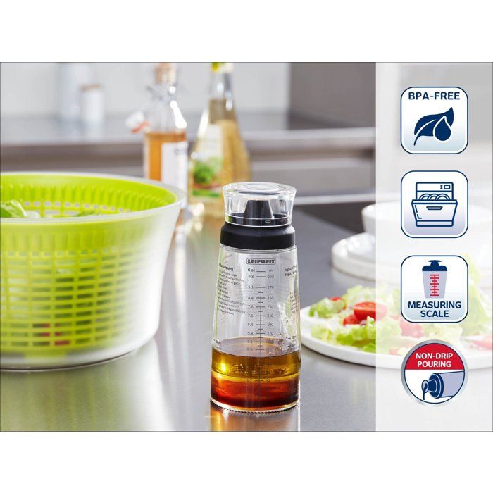 Shaker à Vinaigrette Heting-YQ 200ml - Bouteille Mélangeuse Anti-Fuites - Cuisine Pratique - Noir