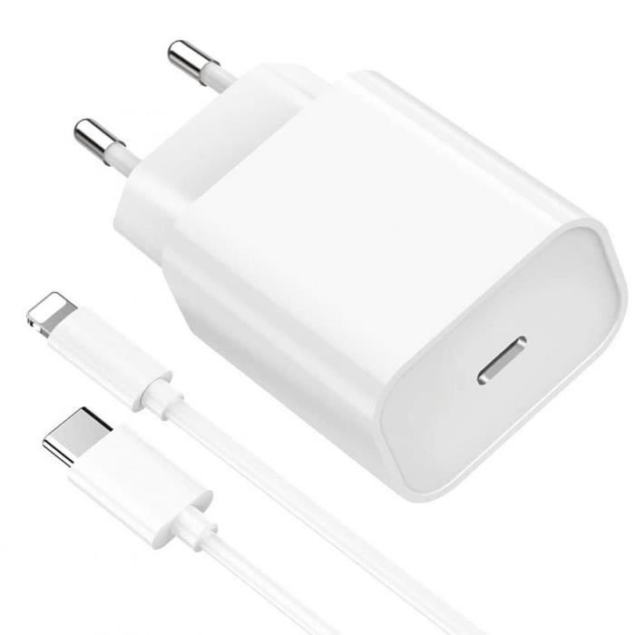 Chargeur Rapide iPhone 20W - Adaptateur USB-C 20W + Câble