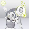 LIONELO Chaise haute et balancelle bébé Niles évolutive 2en1 avec balancement - Gris-2