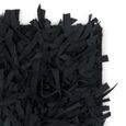 78452Haut de gamme® Tapis Shaggy - Tapis de salon Intérieur - Épais & Antidérapant - Cuir véritable 160 x 230 cm Noir-2