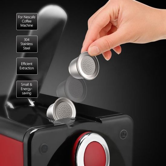 2 Capsules Café Réutilisables Inox - Compatible Nespresso Lattissima, Inissia, Essenza