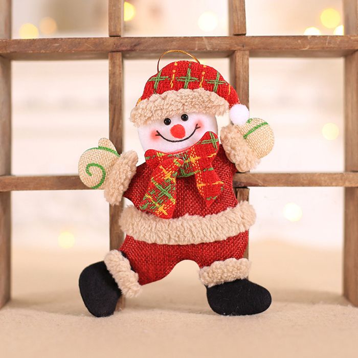 Décorations Sapin Noël En Résine - Lot De 3 Avec Père Noël, Bonhomme De Neige Et Cerf - Ornements Suspendus Festifs - 4