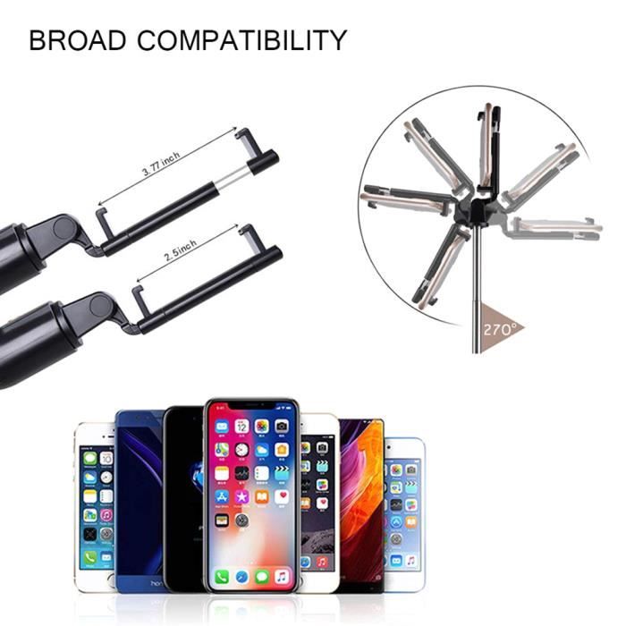 Trépied Selfie 180cm avec 2 Lumières, Trépied Extensible pour iPhone, Support Trépied Selfie avec Télécommande, Trépied Portable - Appareil Photo