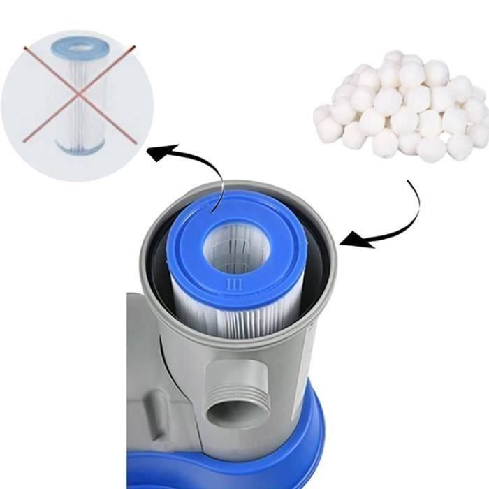 800g Billes Filtrantes Piscine - Boules Coton Remplacement Sable Filtre Écologique