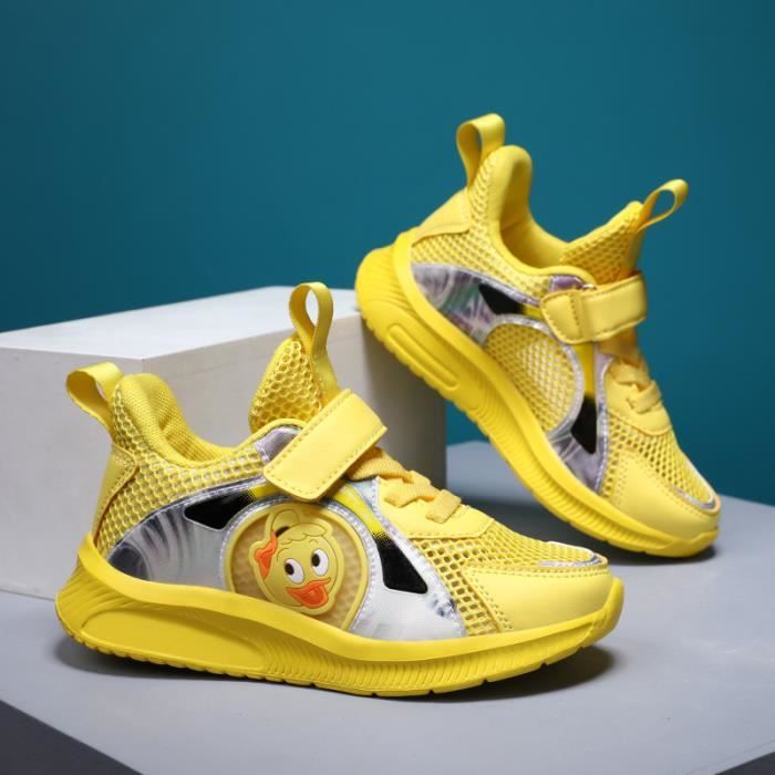 Basket Enfant Chaussures Garcon Fille Baskets Jaune Cdiscount Chaussures