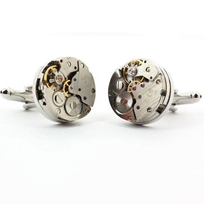 Tony Paul Boutons de manchette mécanisme de montre I Gris