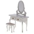 Ensemble de meubles Miniatures pour maison de poupée, fauteuil, coiffeuse, lit, canapé à fleurs, 1:12 SET DE SOIN - STB16116-3