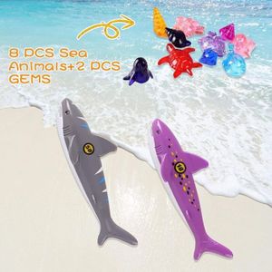 Lot De 8 Jouets De Plongée Animaux Marins – Piscine été – TPR Souple Et Résistant – Pour Enfants – Couleurs Vives