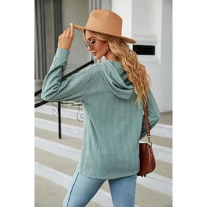 Sweat Zippé Femme – Couleur Unie, Manches Longues, Poches, Polyvalent Pour Sport Ou Casual