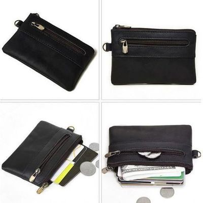 Petit Porte Monnaie Homme Femme Cuir,mini Portefeuille, Format Carte Credit, 3 Volets Pour 10 Cartes, Permis, Billet Brun -LOLUNA® Brun - Bagagerie - Maroquinerie