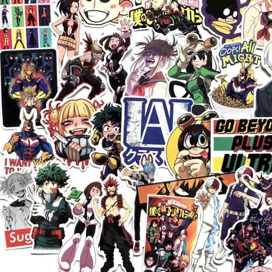 H22 100pcs MHA Vinyle Planche à roulettes Guitare Voyage Cas Autocollant Porte Ordinateur Bagages Autocollants lunanana My Hero Academia Autocollants 