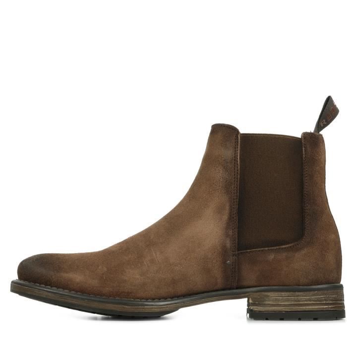 Bottines Homme Redskins Neurone Cuir suède Talon 2cm Taupe