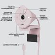 Logitech Brio 300 Webcam Full HD avec confidentialité, micro à réduction de bruit, USB-C - Rose-5