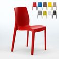 Chaise en polypropylène empilable Salle à Manger café bar Rome Grand Soleil, Couleur: Rouge-0