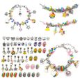 63 pièces Fabrication de Bracelet, Kits de Bijoux, Cadeau Fille Creation Bijoux, kit Bracelet breloque Fille Adolescente-0
