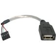 STARTECH Câble USB 2.0 - USB A Femelle vers adaptateur USB carte mère 4 broches F/F - 15 cm-0